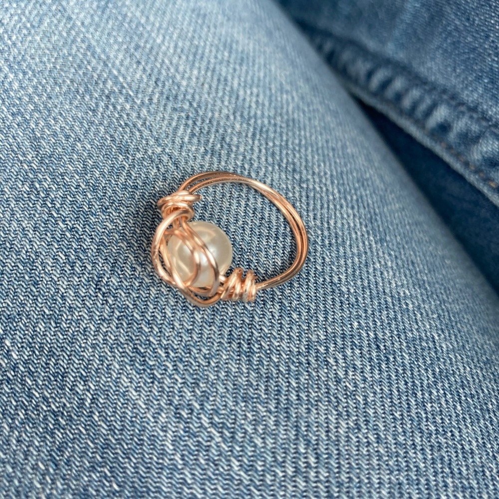 Handmade Wire Wrap Ring Birth Stone Good Luck - Picture 12 of 14